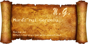 Murányi Gergely névjegykártya